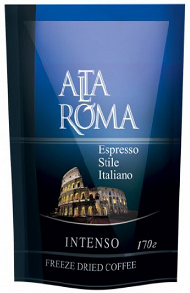 Кофе растворимый AltaRoma Intenso 170 г, вакуумная упаковка фото в интернет-магазине Kofe-Da.ru